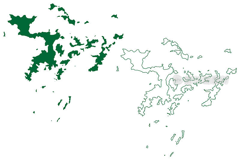 塞塞群岛(乌干达共和国，维多利亚湖)地图矢量插图，潦草素描Bugala, Bubeke, Bufumira, Bugaba, Bukasa, Lulamba地图